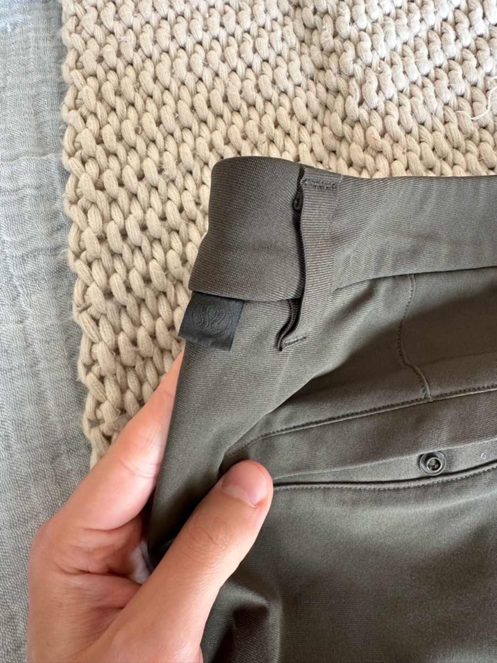 lululemon athletica Men's Olive Chino-Style Performance Pants - Picture 3 of 4